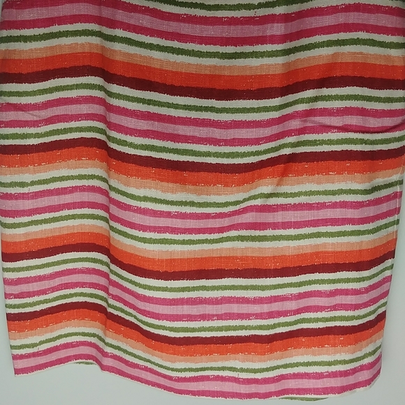 NWT Talbot Petites Striped Colorful Lined Midi Pencil Skirt Back Zipper Closure - Picture 3 of 7